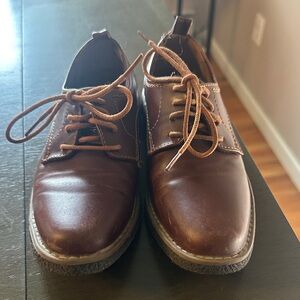 Classic Brown Leather Boys Dress Shoes
